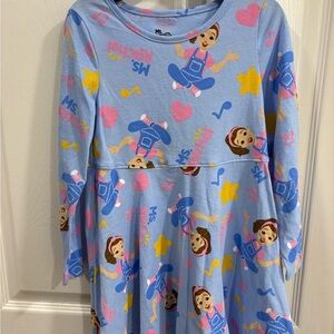 Ms. Rachel Toddler Girls Print Dress with Long Sleeves Size 5T Casual